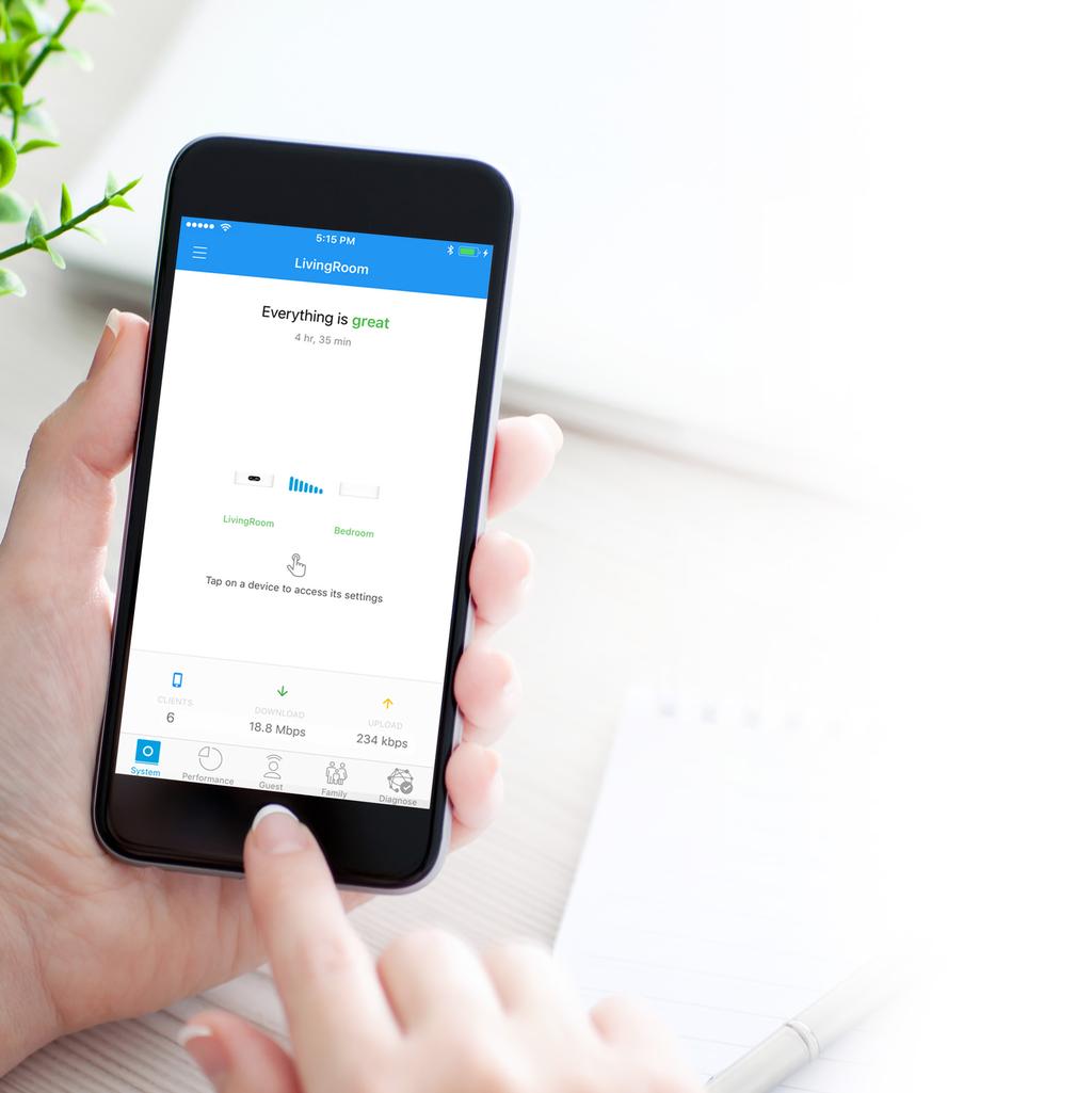 The intuitive, easy-to-use AmpliFi app allows you to set up your system in mere minutes.