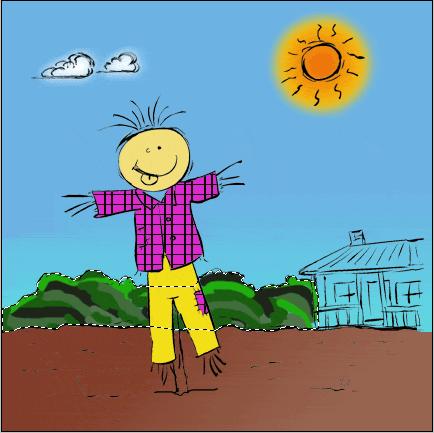 Figure 22 Exercise 2c: Scarecrow Exercise - Colouring the background To complete this section of exercise 2 we are going to explore the following tools and functions: The Brush Tools The Gaussian