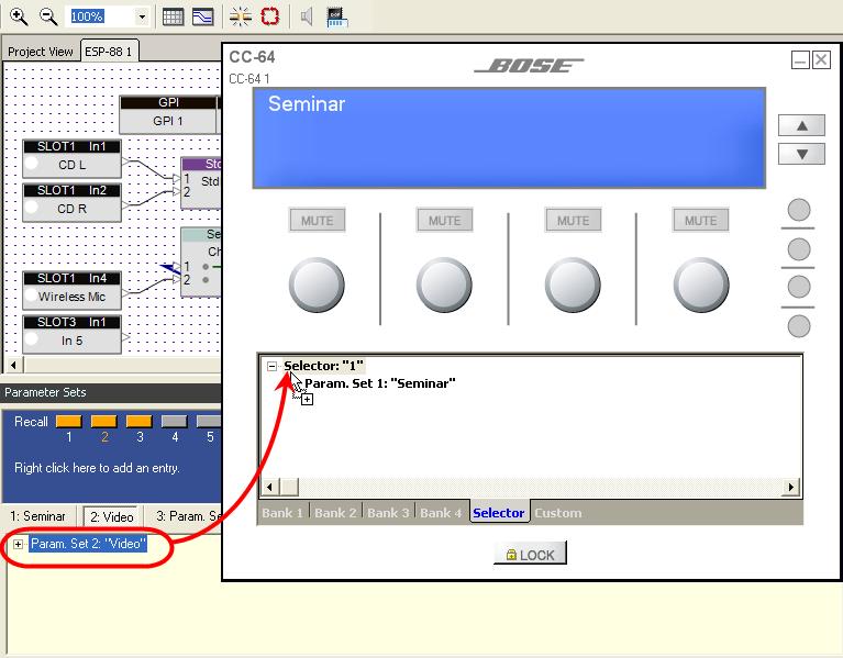 To assign functions to the Selector knob, choose the Selector tab at the bottom of the Smart Simulator window.