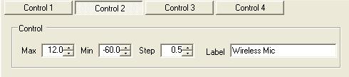 You can set the max, and min levels, and step size for each control in the four banks of selector knobs. Figure 5.
