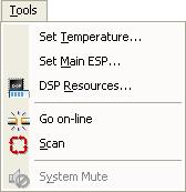 Tools menu Set Temperature Open the Temperature window to set the ambient temperature for which