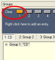 Figure 4.7 - Group tree structure After storing a group, the Clear button in the Groups window is highlighted in orange.