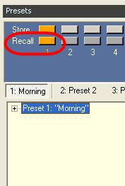 26 - Rename a preset To recall the system to the state that is stored in the preset,