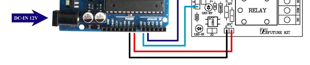 the method to connect the circuit with Arduino UNO R3 board.