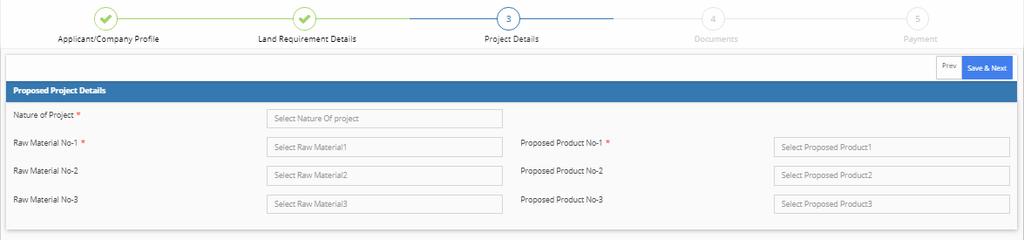 to the Project details section. Fill mandatory details of the project.