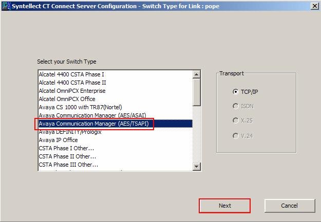 7.3. Administer switch type In the Select your Switch Type list,