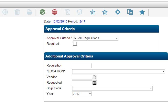 9. In the Approval Criteria section, Leave all of the fields blank and Click OK 2 times to pull