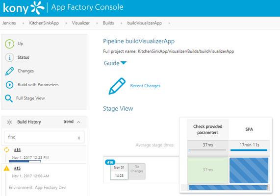 5. Running Kony Fabric App AppFactory User Guide 5.4.4 Publishing When all parameters are set, click BUILD to build and publish a Web App (SPA).