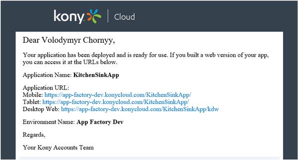 5. Running Kony Fabric App AppFactory User Guide Take