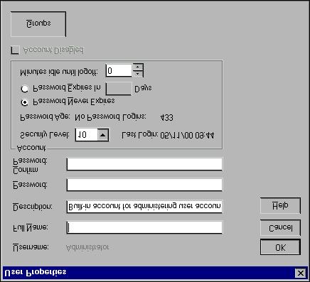 Modifying Users and Groups The dialog boxes for editing users and groups are essentially the same as those for creating users and groups.