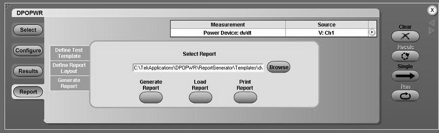 Report Generator Report Generator Using Report Generator The Report Generator enables you to generate and print reports directly from the oscilloscope.