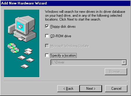Windows 98 will then acknowledge that it has found