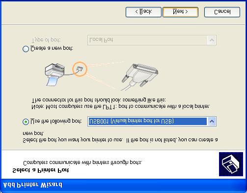 Native driver Installation M Click on Have Disk. Setting Up the Machine J Click Start and select Printers and Faxes. Click on Add a printer and the Add Printer Wizard will start.