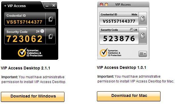 Downloading VIP Token -