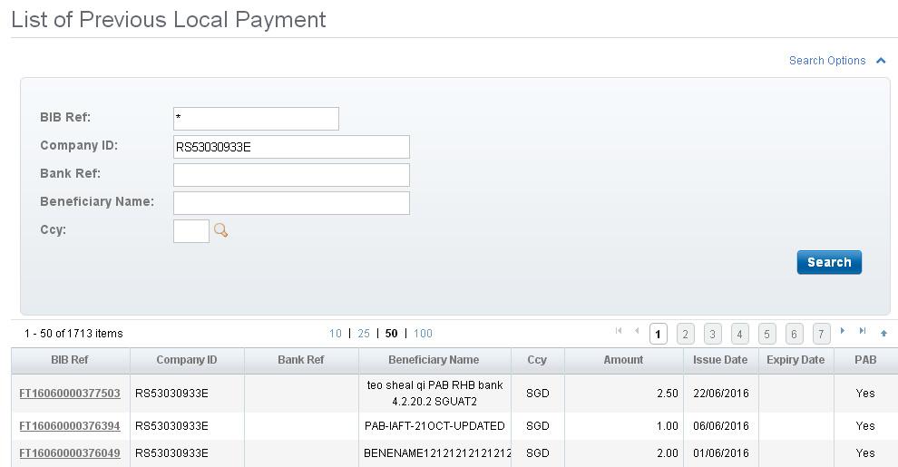 Payment Services 2.2.3 Create transaction from past payments 1 From Top Menu Bar, select Payment Services Local Payment.
