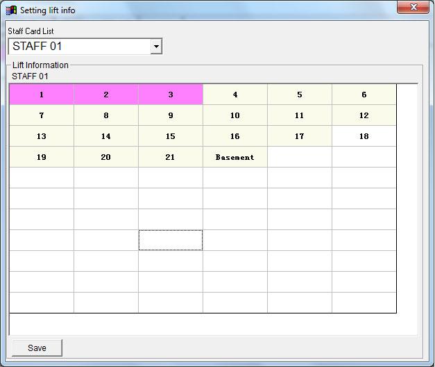 (Operator can define the staff card type according the actual situation). Select Save to save the Staff Card Permission.