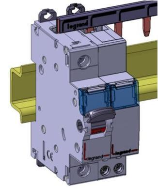 Position in a row :. The product profile and the position of the terminals at the downstream allow the insertion of the prong-busbar by the upstream.