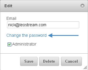Chapter 3: Managing Leostream Cloud Desktops Users 5. The form expands to include fields for resetting the user s password.