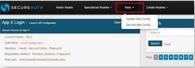 2. From the admin console s left panel, click the Tools option at the top of the page like Figure 5. FIGURE 5. Tools Drop-down Menu 3.