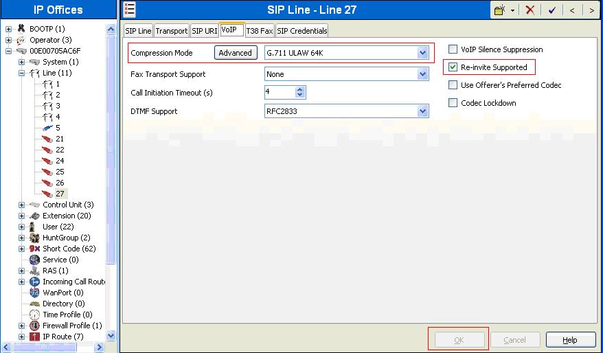 5.6. Configure VoIP Parameters for the SIP Line Select the VoIP tab to Configure VoIP parameters for the SIP Line.