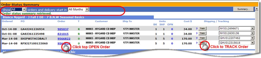 Filter the Type (Booking or Repeat) and Delivery Start Dates for listed orders 6.