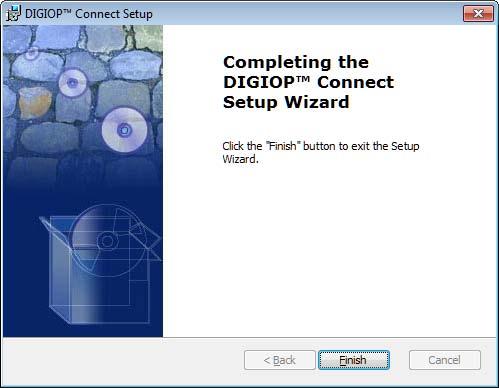 A DIGIOP Connect icon will appear on the desktop and an entry will be included in the Start menu