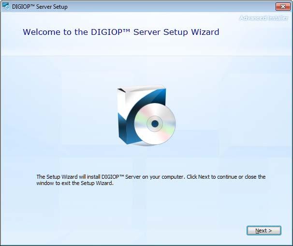 3 Install the DIGIOP ELEMENTS Server A. Click the bar labeled Install Software. B.