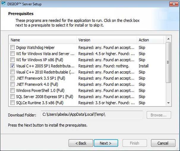 After extracting the main application files, the installer will open the DIGIOP Server Setup Wizard. Click Next to continue. B.