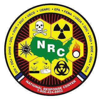 National Response Center (NRC) Receives all reports of releases involving oil and hazardous substances including, infrastructure security breaches, suspicious activities, and terrorist related events