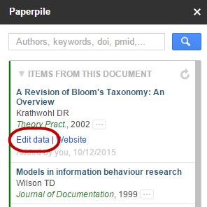 The Edit Details box for the selected reference will open in a new tab. Make the required changes and click Save. This is just a quick overview of some of the basic features of the Paperpile add-on.