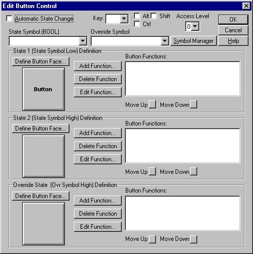 Buttons You can add click (or multi-state) and continuous buttons to your HMI application. Click Button A click (or multi-state) button executes a function when it is clicked.