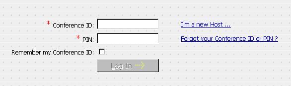 Getting Started 1.2.1 Logging in as a Host You can log into Integrated Conference Manager as a host if you already have a host account, or register for one if you do not. To log in as a host: Step 1.