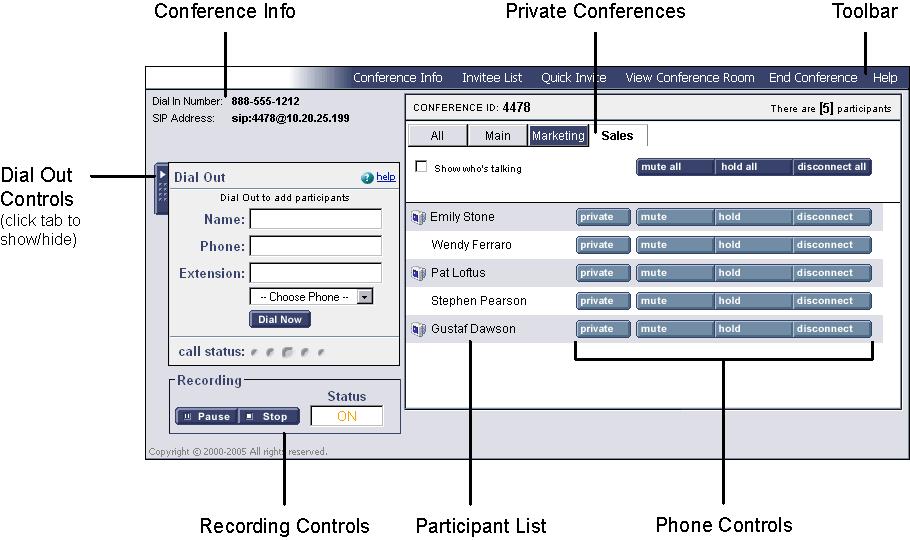 About the Audio Console 5.2 About the Audio Console The Integrated Conference Manager audio console allows you to control audio conferences conference online through your web browser.