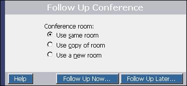Working with Saved Conference Rooms 7.3.3 Entering a Saved Conference Room As the host, you can go back to any of your saved conference rooms to review any saved materials from the conference.