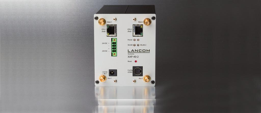 ... c o n n e c t i n g y o u r b u s i n e s s LANCOM XAP-40-2 Industrial access point for automation and control High availability and WLAN redundancy through two radio modules 5-fold redundant