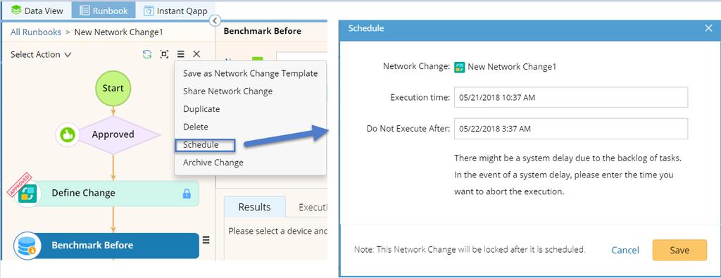 3. Click Save. 1.4. Archiving a Network Change Task When a change task is completed, you can archive it.