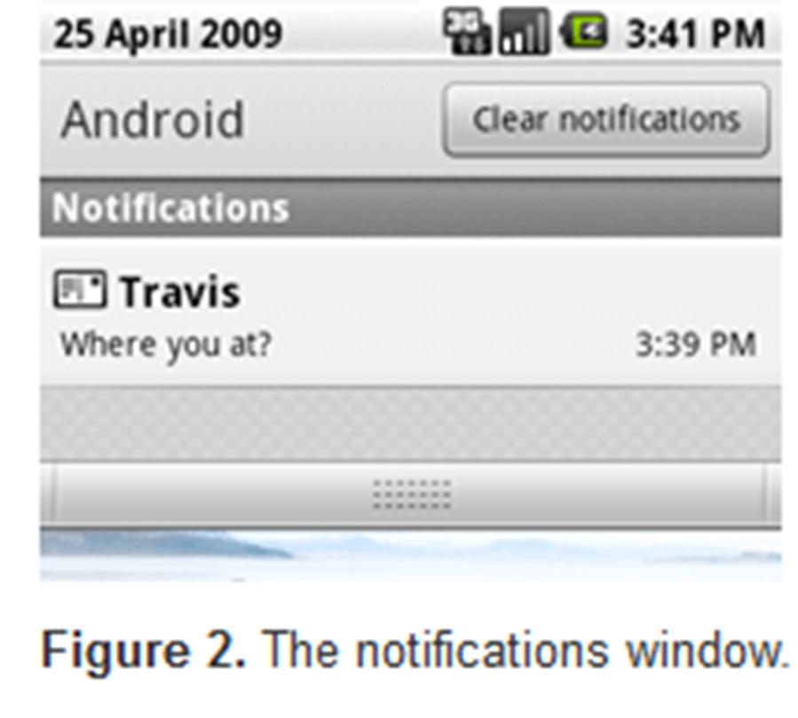 Status Bar Notifications Advice for Notifications use for time sensitive events that involve other people