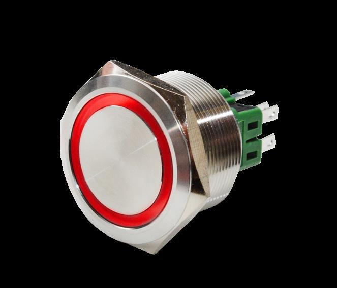 Metal Indicator Flush / Raised / Domed 3V - 220V LED as standard 28mm Metal Indicator Flush / Raised / Domed 3V - 220V LED as
