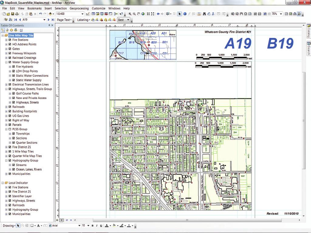 Hands On Opening and Testing DDP With ArcMap 10 started and MapBook_SquareMile_Maplex.mxd or MapBook_SquareMile_NoMaplex open, start configuring DDP. 1. On the Data Driven Pages toolbar, locate and click the leftmost DDP Setup button.