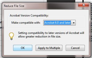 Adobe Acrobat: Optional Optimize Click on Document Reduce File Size This step is optional; however, do try it.