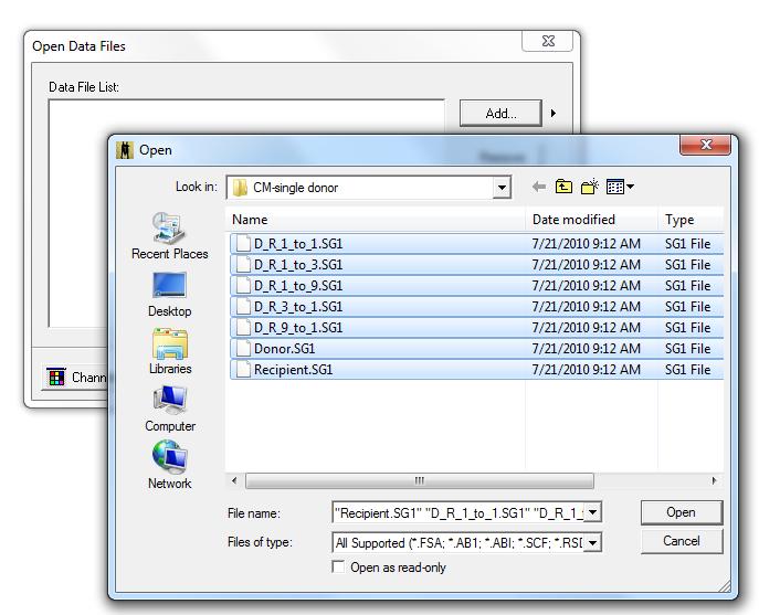 3-Importing Files Select your raw data files and then click Open, and then click OK in the Open Data Files
