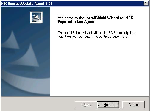 3.1.3 Install NEC ExpressUpdate Agent (1) NEC ExpressUpdate Agent