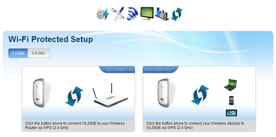 WPS WPS or Wifi Protected Setup makes it easier for you to connect your WL580E to your wireless router and the WL580E to your wireless devices with a simple push of a button.