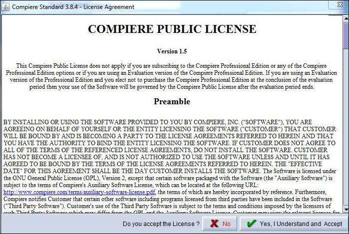 You might get more than one license agreement depending on the applications that you are installing. Note that XUOM is a sample application extension. 11.