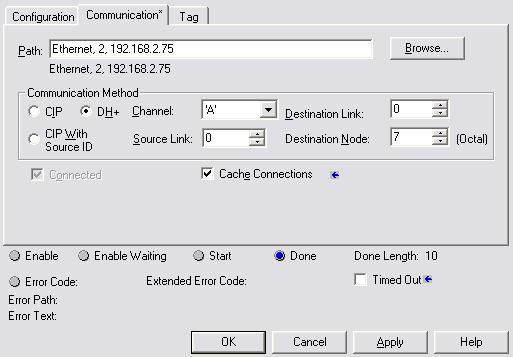 If using a SCADA or DCS software application to poll for data, setup the message as though it is communicating through a ControlLogix Bridge.