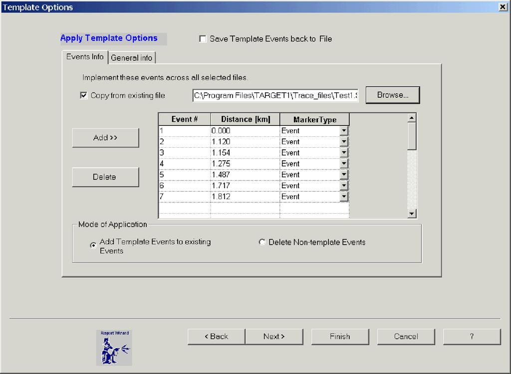 OTDR Report Generator Mode Figure 2-40: Template Options dialog box
