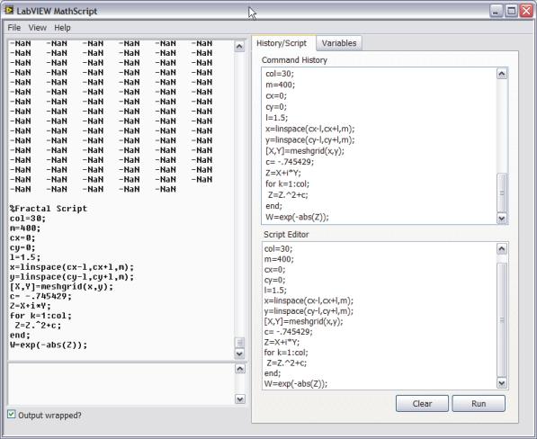 LabVIEW MathScript RT Module Text-based