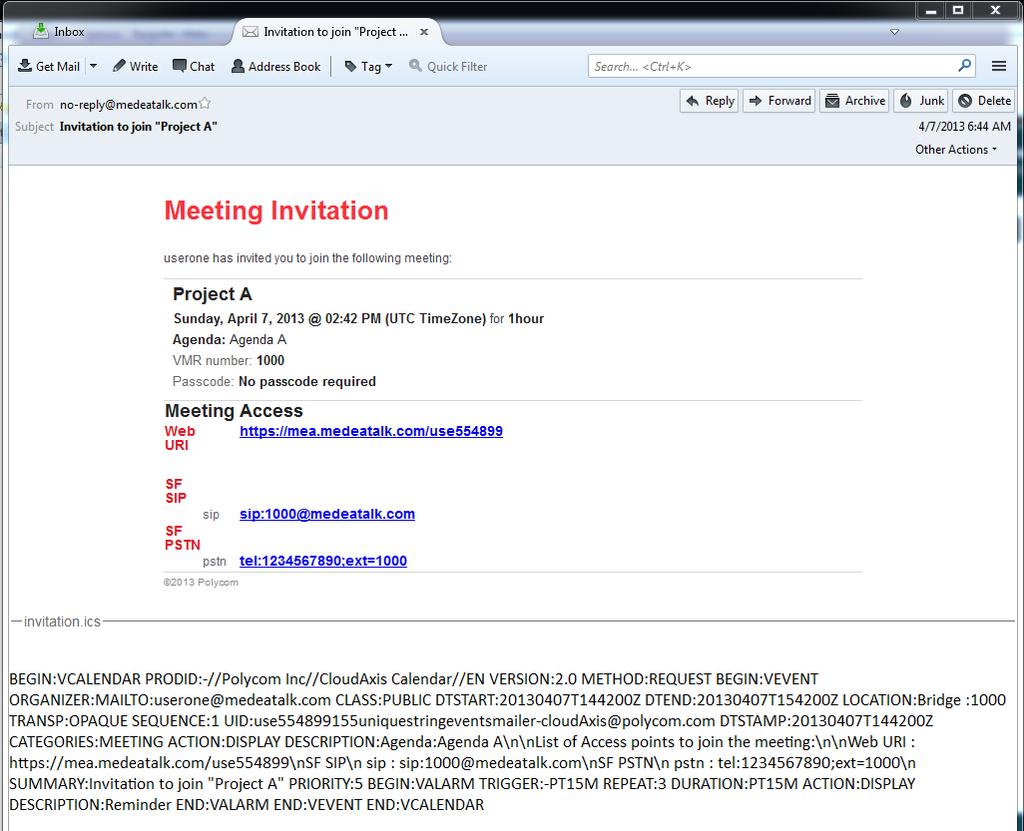 Step 2: Email Invites are Sent Once a scheduled meeting is confirmed, the CloudAXIS Suite will use