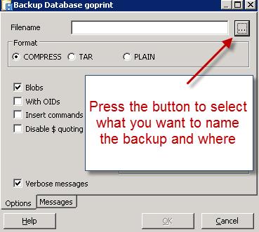 Step 5 Press the Button to select what you want to name the backup and its