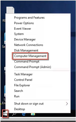 8. On the Computer Management page, click Disk